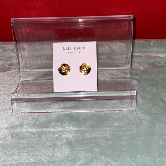 kate spade Girls Shiny Gold Button Studs - Picture 4 of 5